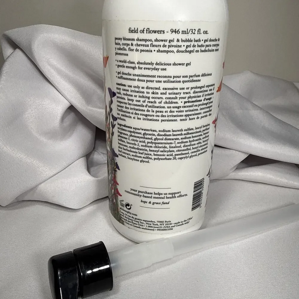 Philosophy Field Of Flowers Peony Blossom Shampoo Shower Gel Bath *Pump In* NEW